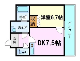 アネスティ七番館【7階】の間取り