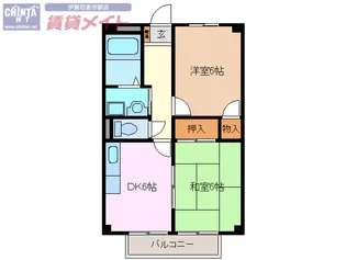フラット立石A棟(川東)【1階】の間取り