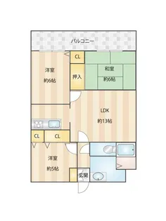 プレアール新飯塚【5階】の間取り