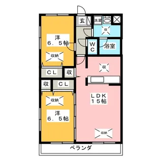 ルネスつちやB棟【1階】の間取り