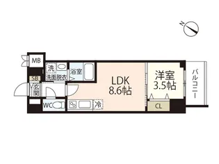S-RESIDENCE広島駅enable【3階】の間取り