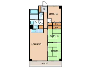 コープ野村御園【5階】の間取り