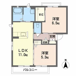 グランドレガシー H棟【1階】の間取り