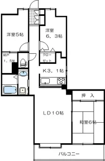 コスモ大宮【4階】の間取り