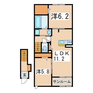 パークサイドハウス【2階】の間取り
