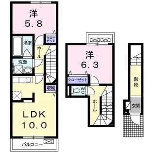 ルタンキャルム【2階】の間取り