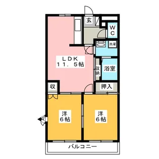 ロイヤルガーデン杉山【1階】の間取り