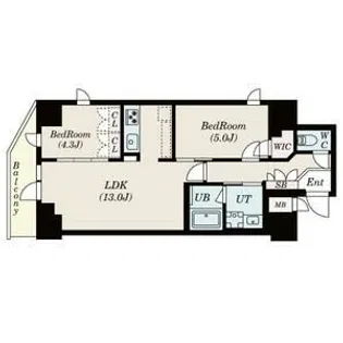 S-RESIDENCE駒沢大学駅前【7階】の間取り