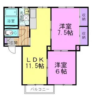 コーポ母恵夢 III【2階】の間取り