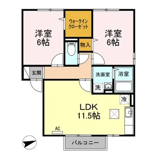 カサ・グランディスIII【2階】の間取り