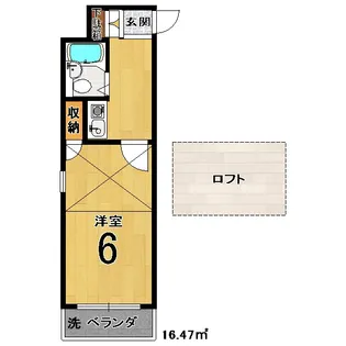1Kの間取り画像
