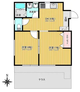 ハイツ東洋【1階】の間取り