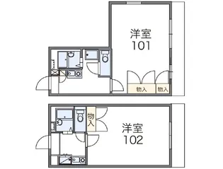 レオパレスグリーンビュー【2階】の間取り