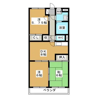 ア・ドリーム松田【3階】の間取り