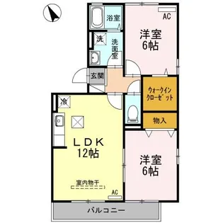 広島県福山市新涯町5【アパート】の間取り