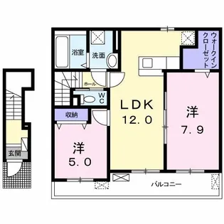 プロムナードメゾン弐番館 D【2階】の間取り