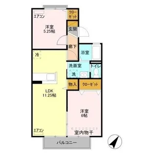 ファミール三ツ橋【1階】の間取り