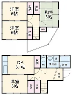 千葉県八千代市勝田台北3【一戸建】の間取り