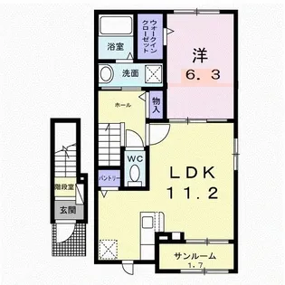山口県防府市大字新田【アパート】の間取り