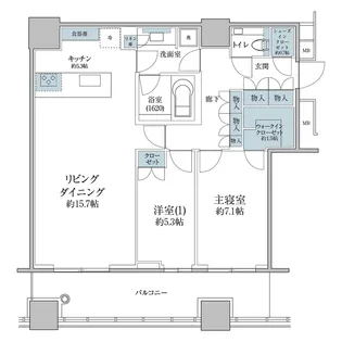 WORLD TOWER RESIDENCE ワールドタワーレジデンス【30階】の間取り