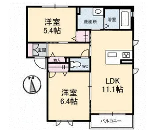 香川県善通寺市善通寺町【アパート】の間取り