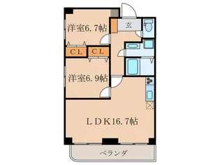 エムズ八剣【3階】の間取り