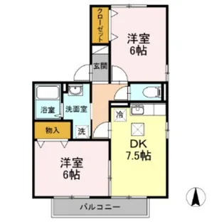 シティパル21 B棟【1階】の間取り