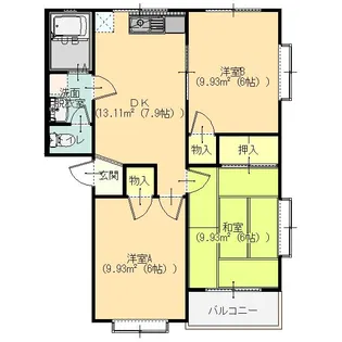栃木県足利市助戸3【アパート】の間取り