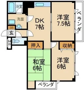 ヒルズシティ寝屋川【6階】の間取り