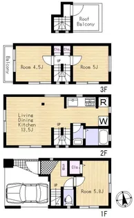東京都世田谷区等々力4【一戸建】の間取り