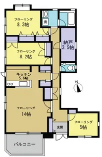 東京都世田谷区玉川田園調布1【一戸建】の間取り