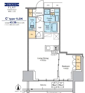 プラウドフラット四谷三丁目【4階】の間取り
