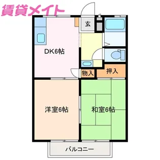 サンビレッジTUTUMI B【2階】の間取り