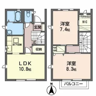 グランドール桜ヶ丘【1階】の間取り