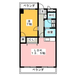 サンセジュール東別院【10階】の間取り