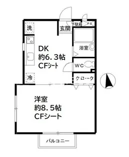 デザインコートTK【2階】の間取り