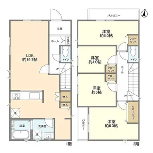 千葉県市川市本北方2【一戸建】の間取り