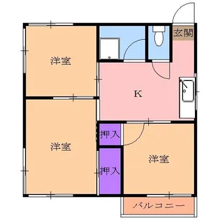 岩村ハイツ東棟【2階】の間取り