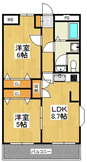 神奈川県川崎市中原区上平間【マンション】の間取り