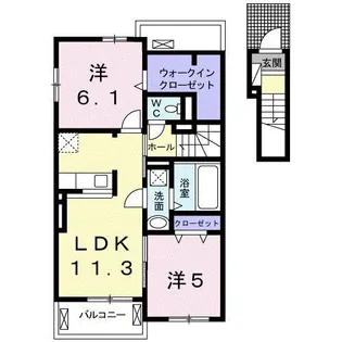 2LDKの間取り画像