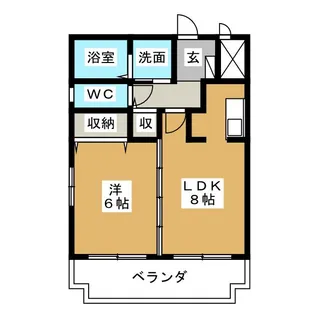 1LDKの間取り画像