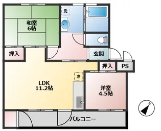 船橋グリーンハイツ3号棟【4階】の間取り