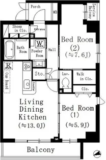 ラフィーヴィル清澄白河WEST【2階】の間取り