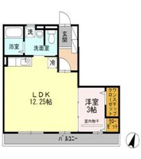 ボヌール東谷山【1階】の間取り