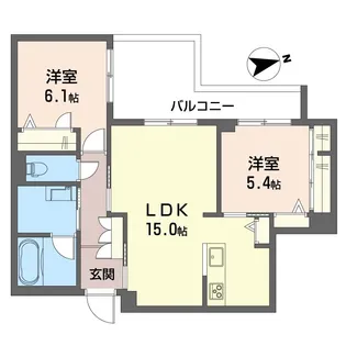 グリナージュ リリア【2階】の間取り