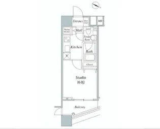 ファーストリアルタワー新宿【6階】の間取り
