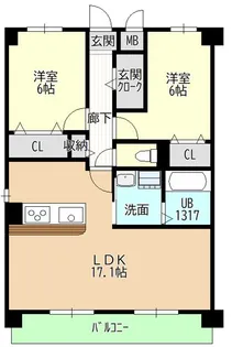 愛知県名古屋市守山区小幡宮ノ腰【マンション】の間取り