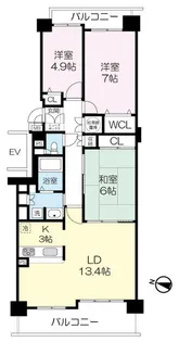 ヴェルビュみずほ台 305【1階】の間取り