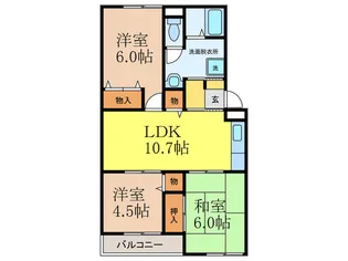 アリュ-ルKOKUBO【2階】の間取り