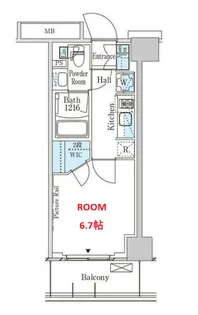 パークアクシス横濱大通り公園【6階】の間取り